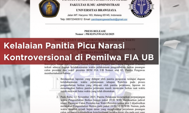 KELALAIAN PANITIA PICU NARASI KONTROVERSIAL DI PEMILWA FIA UB 2025