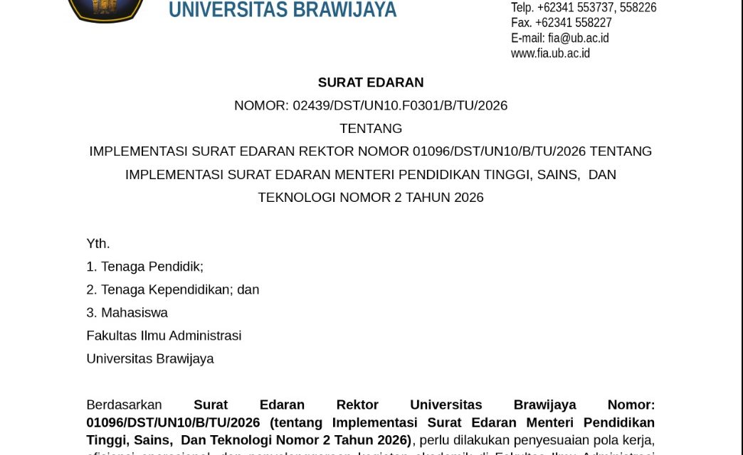 Kebijakan Perkuliahan di FIA Selama Krisis Energi Global